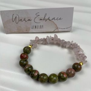 Fertility Bracelet with Unakite and Rose Quartz